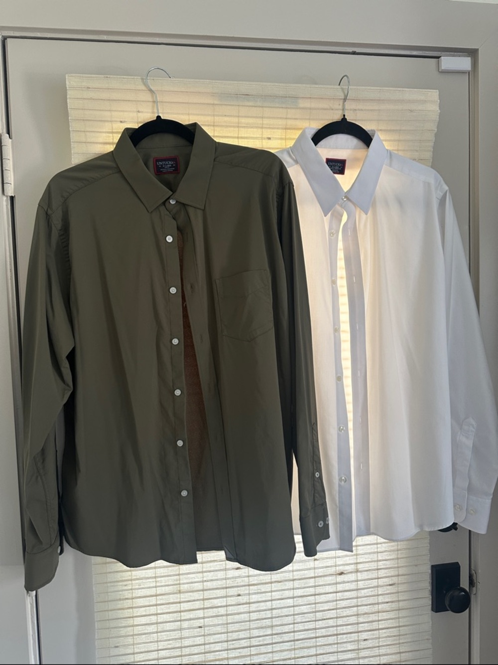 Untuckit Classic Button-Down Shirts pair - Olive Green / White